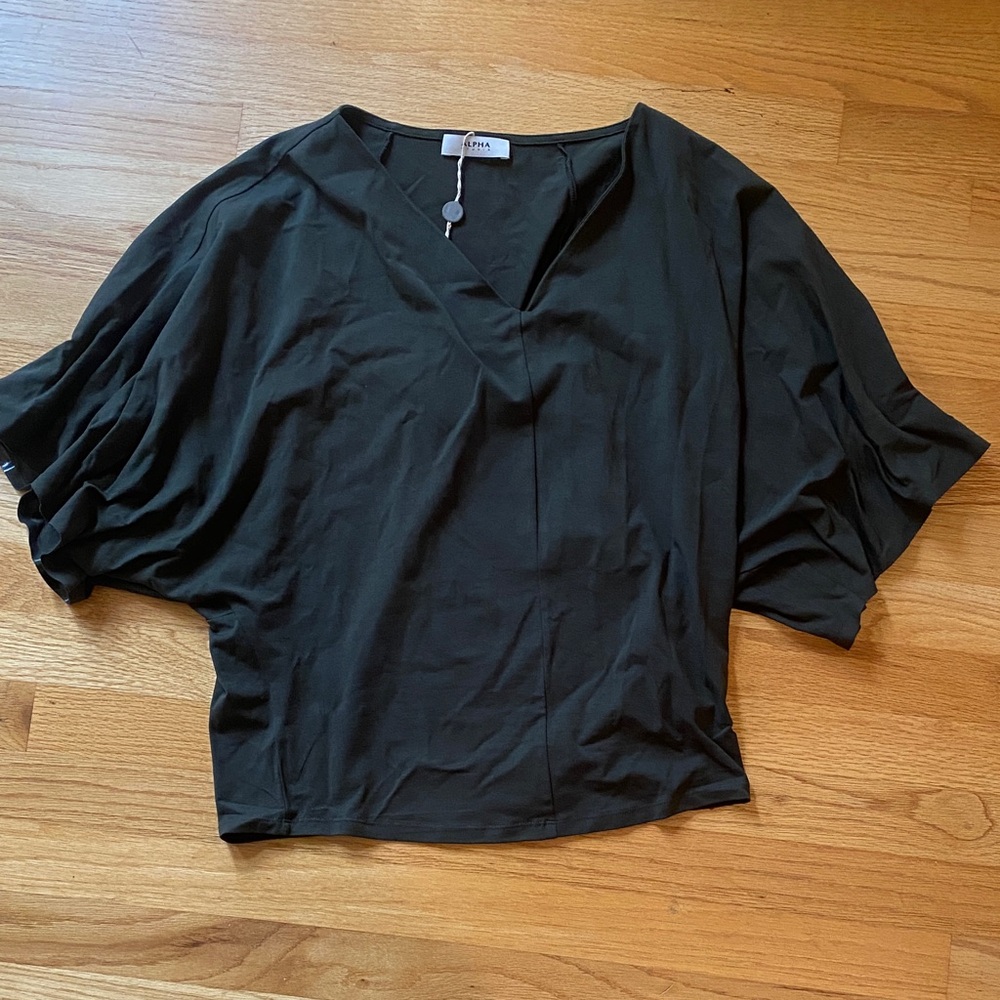 Alpha Studio made in Turkey Black V-Neck Blouse